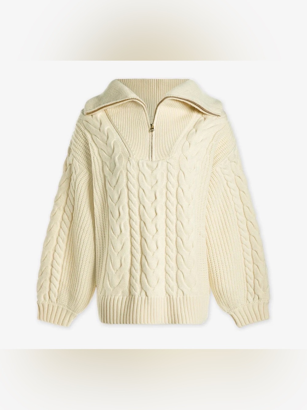 Varley Daria Half-Zip Cable Knit Sweater Size XL